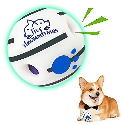Wobble Giggle Hundeball, interaktives Hundespielzeugball, quietschender Hundespielzeugball, sicheres Geschenk für kleine, mittelgroße und große Hunde