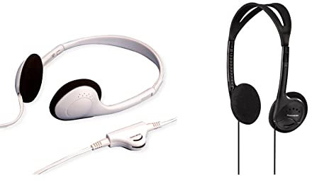 VALUE Stereo Kopfhörer mit Lautstärkeregler, grau & Thomson Stereo-HED1115 Leichtkopfhörer mit Kabel (kabelgebundene Kopfhörer On-Ear, 52 g, 27-mm-Membrane, 95 dB), Schwarz, 1.2m