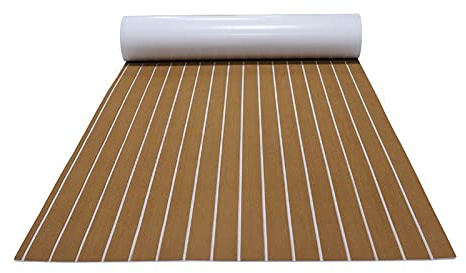 N/A Eva Finto Teak Sintetico Marino Barca Adesivo Tappeto Marino per Barca Antiscivolo Tappeto Barca Tech Moquette Nautica da Esterno Tappetino Antiscivolo per gommone Kayak Yacht,240x120x0.6cm