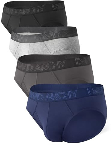 DAVID ARCHY Slips Homme sous-vêtements Antibactérien Ultra Doux et Confortable Respirants Lot Multiple