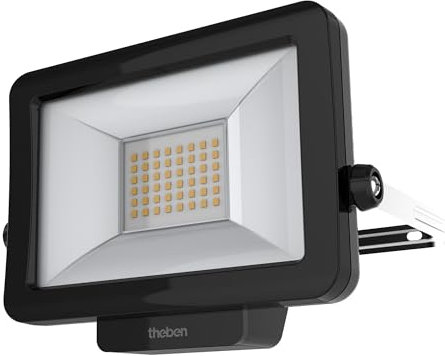 Theben 1020693 theLeda B20L W BK Projecteur à LED de 20 W, rotatif à 360°, 3000 K, blanc chaud