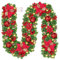 Ghirlanda Natalizia 2.75m Ghirlanda Natale con Luci a LED, Ghirlanda di Natale Artificiale, per Tavolo da pranzo Camini,Scale,Decorazioni dell'al (SDTT-RED-2023-001)