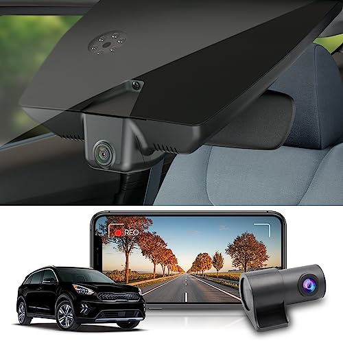 Fitcamx Dashcam Auto Vorne Hinten Geeignet für Kia NIRO and NIRO EV 2017 2018 2019 2020 2021 2022, OEM Dashcam 4K 2160P+1080P UHD Video WiFi, Loop-Aufnahme, G-Sensor, WDR, Plug & Play, 128GB Karte