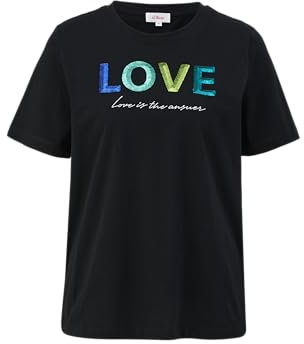 s.Oliver Baumwollshirt mit Pailletten-Stickerei