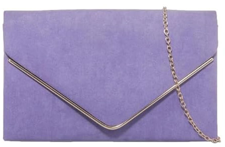 Lilac Women's Clutch Bag, Bridal Wedding Evening Ladies Party Hand bag Shoulder Chain Strap Cross Body Bag