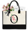 sundee Personalisierte Initiale Segeltuch-Strandtasche, Canvas-Einkaufstasche mit innerer Reißverschlusstasche, monogrammierte Geschenke Tragetasche für Hochzeit, Geburtstag, Urlaub, Schwarzer
