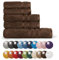 Bassetti Morbido Asciugamano Asciugamani 480 gr 100% Cotone Set da 5 pz (2 da 58x105 cm + 2 da 38x55 cm + 1 da 70X140 cm) - Collezione MONIQUE - CIOCCOLATO M4
