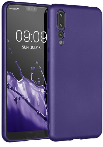 kwmobile Handyhülle kompatibel mit Huawei P20 Pro Hülle - weiche Silikon Case metallisch schimmernd in Metallic Blauviolett