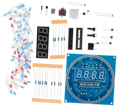 Homoyoyo DIY Led Digitaluhr Bausatz Mit Rotation Mikrocontroller Für Stabile Leistung Einstellbare Uhr Für Elektronikbegeisterte Multifunktionales DIY-kit Als Moderne Wohnraumdekoration