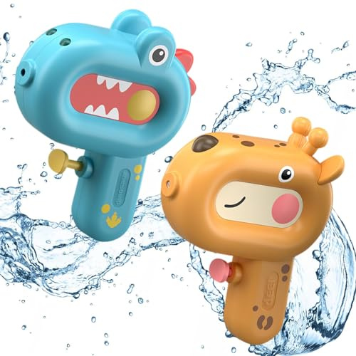 Wasserpistole Kinder 2 Stück, 100 ml Mini Wasserspritzpistole | Schwimmbad Spielzeug, Wasserschlacht für Sommer, Strand und Outdoor