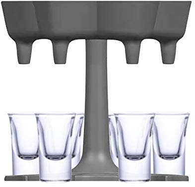 Lot de 6 distributeurs de verres à liqueur pour remplir des liquides, distributeur de liqueur, housse de coussin en velours (gris, taille unique)