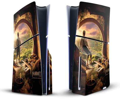 Head Case Designs Offizielle The Hobbit An Unexpected Journey Hobbit in der Tür Schluessel Kunst Vinyl Haut Gaming Aufkleber kompatibel mit Sony PlayStation 5 PS5 Slim Disc Edition Console