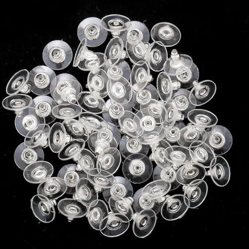 NHQZ 100 PCS Ferma Orecchini in Silicone farfalline per Orecchini farfalline per Orecchini Ferma Orecchini Chiusure per Orecchini Chiusure Orecchini Clip Trasparente