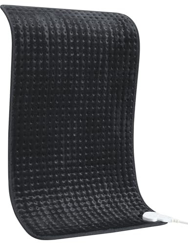 Heating Pad for Back Pain Relief, 17 X 33 XXX-Large Heating Pads for Cramps Neck & Shoulder, Extra XL Electric Heat Pad W/ 6 Temperature Settings,Moist Dry Heat Therapy,2H Auto-Off, Black