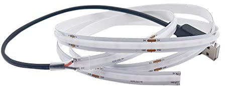 Cleiscry COB USB LED Streifen 1m 2m 400LEDs/m LED Strip DC5V RA>90 ohne Dimmer Flexibel hohe Dichte für TV PC DIY Dekoration Inneneinrichtung (Blaues Licht (460nm), 2m (mit USB Stecker))