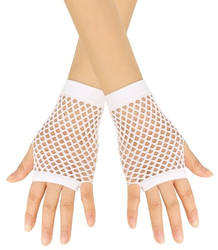 BrightGlow Netzhandschuhe Damen Kurze Fischnetz Fingerlose Handschuhe 1920er-Jahre-Handschuhe Mode Kurze Mesh Handschuhe Abendhandschuhe Opernhandschuhe für Kostümparty Zubehör