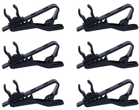 VOANZO 6 Pinzas para micrófono, Mini Pinzas para Corbata, Pinzas para Solapa para micrófono portátil, Pinzas para Corbata para Solapa, Pinzas para micrófono de Solapa para micrófono inalámbrico