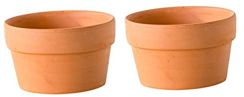 CAXUSD 2pièces Pots De Fleurs Terre Cuite Jardinières avec Trou De Drainage pour Plantes Intérieur Style Élégant pour Décoration De Balcon Et Bureau