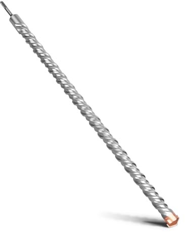 MOXPIFY 38 x 1000 mm SDS Plus Broca con doble hélice, para hormigón, piedra, piedra natural