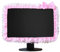Lace Fabric Computer Frame Cover Monitor Screen Dust Cover With Elastic Pen Pocket Bow Home Decorations(17-22 inches)