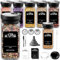 TDSYDS 6 Gewürzgläser Eckig,120ML Gewürzdosen Set mit Streueinsatz,Gewürzstreuer mit Rund Drehdeckel-Starke Versiegelung,Edelstahl-Glas Gewürz Organizer inklusive Trichter, Etikett und Stift