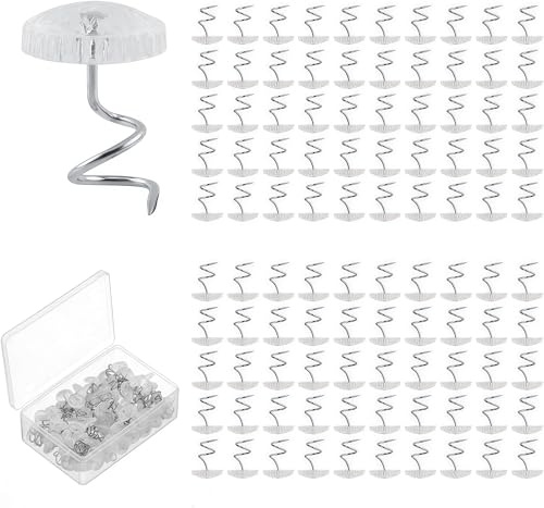 ZWWOGE 100 PCS puntine da Disegno Grigio,Perni a Torsione, Perni a Torsione Trasparenti Spilla Tappezzeria Chiodino, puntine per Cielo Auto, tappezzeria Auto