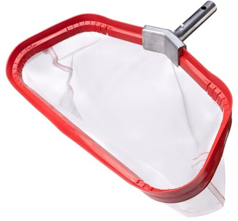 Professionale Retino per Piscina,Carico Pesante Raccoglitore per Laghetti con Costruito in Alluminio,Sacco di Rete in Nylon AntiStrappo per Pulizia Ramoscelli Foglie bagnate,Pool Rake Skimmer Net