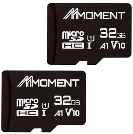 MMOMENT 32GB (2 Pack) Micro SD Card, A1, UHS-I, U1, V10, Class 10 Compatible, Read Speed Up to 90 MB/s, SD Adapter Included