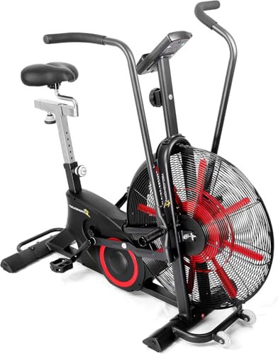 Strongology TITANIUM Heavy Duty Assault Bike Adjustable Resistance Professional 24” Fan Dual Belt Magnetic with Clear LCD Display