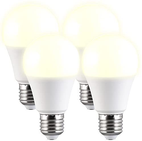 Luminea LED E27: 4er-Set LED-Lampen mit 3 Helligkeits-Stufen, 14 W, 1.521 lm, 3000 K, F (E27 dimmbar, LED Deckenlampe dimmbar, Funkschalter)