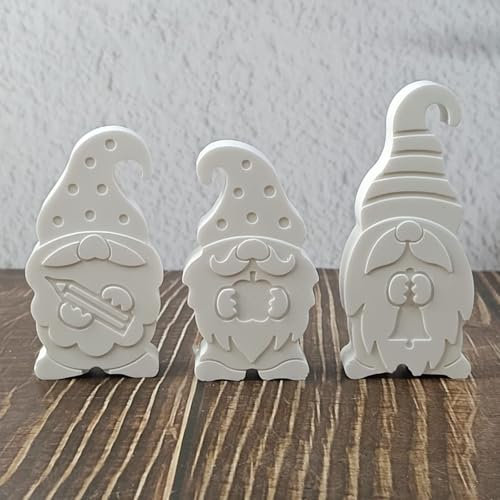 Silikonformen Gießformen Wichtel, 3 Stück Silikonform Wichtel mit Bleistift Gießformen Silikon Frühling Gießform Wichtel Gipsform zum Gießen Giessform Silikon Gießform Frühling für Gips Kerzen