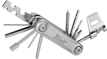 Crivit Fahrrad Luftpumpe und Werkzeugset kompakt mobil mit Tasche und Halterung (Fahrrad-Werkzeug)