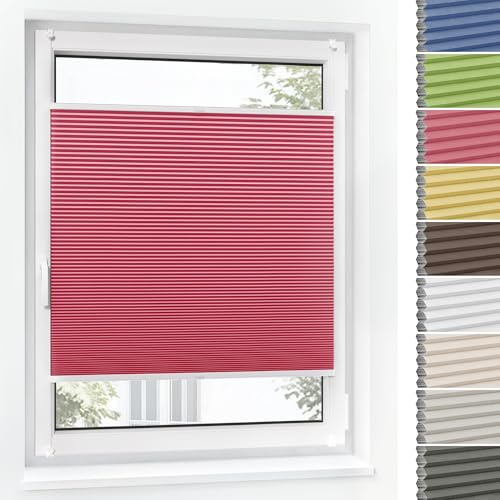 Jalousiescout Wabenplissee ohne Bohren Verdunklung—Thermo plissee Klemmfix Zweifarbig 30x160cm Rosa-Weiß, Sonnen-, Sicht- & Hitzeschutz Jalousie verdunklung für Fenster & Tür