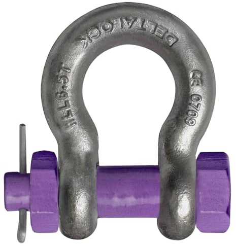 Schäkel geschweift mit Mutter und Splint. DIN EN 13889. Tragfähigkeit/WLL 1 t bis 35 t. Hochfest. -20°C bis +200°C (WLL 2t)
