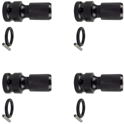 Lot de 4 adaptateurs de convertisseur de douille carrée 1/2 vers douille hexagonale femelle de 6,35 mm pour clé électrique, accessoires de clé d'extension
