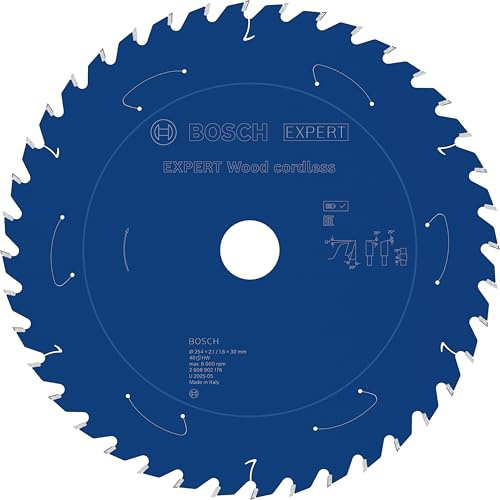 Bosch 1x Expert Wood Cordless Circular Saw Blade for Table Saw | for Softwood, Hardwood, Ø 254 mm, Professional Accessory Table Cordless Circular Saw
