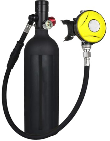Tanque de pulmón de agua, tanque pulmonar durante 15 minutos bajo el agua, botella de natación submarina de 1 litro, entrenamiento de respiración subacuática, sistemas de buceo de aire seguros