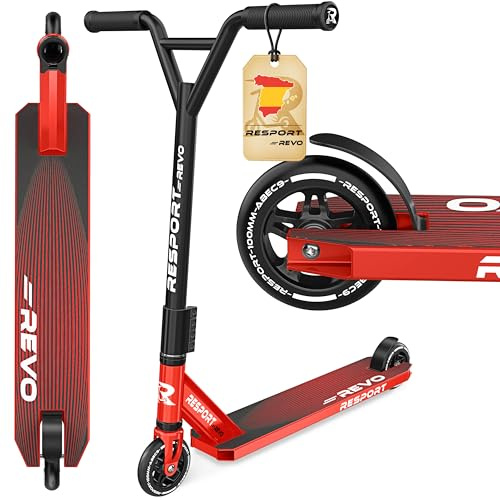 RE:SPORT® Stunt Scooter Roller REVO für Kinder & Erwachsene mit Ständer | Profi Stuntroller 100mm PU Wheels & Y-Bar | Stuntscooter Kickscooter ABEC 9 Kugellager | Tretroller Trickroller Cityroller