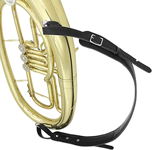 Euphonium-Tragegurt, längenverstellbarer PU-Leder-Einzelschulter-Armgurt für Tuba-Musikinstrumentenzubehör
