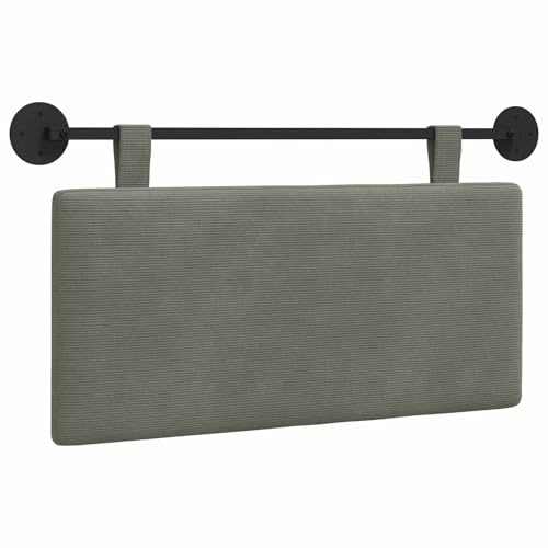 vidaXL Hängendes Kopfteil Cordstoff, Moderner rechteckiger Wand-Kopfteil, weich gepolstert, verstellbare Rückenlehne, platzsparender Bett-Zubehör