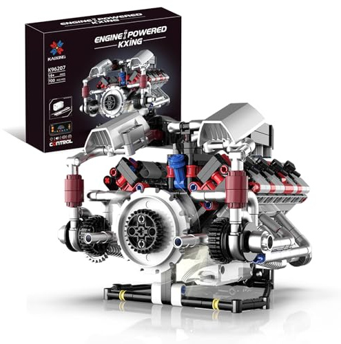 Weinsamkeit Kit de Bloques de Construcción de Motor de Coche Deportivo, Modelo de Motor V8 Que Funciona de Juguete, con Motor y Control App, Amantes de los supercoches (A)