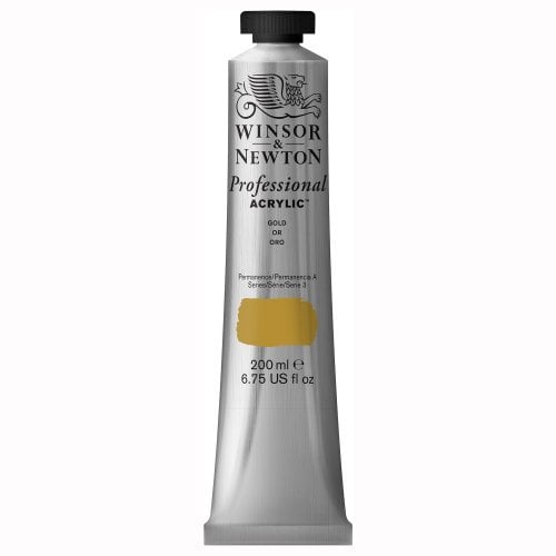 Winsor & Newton Professional - Pintura acrílica, tubo 200 ml, color oro