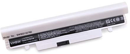 vhbw 1x Akku kompatibel mit Samsung N250, N150 Endi Plus, N150 EOM 3G, N150P, N250-JP01, N150 Plus Notebook (4400 mAh, 11,1 V, Li-Ion) weiß