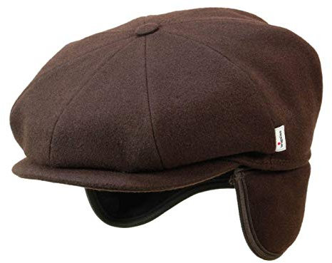 Wigens Gert Ballonmütze mit Ohrenklappen aus Wolle - Braun (100748) - 55 cm