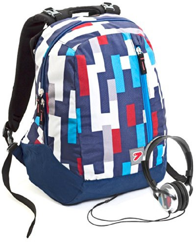 Zaino SEVEN - THE DOUBLE BEAT - cuffie stereo con grafica abbinata incluse! 2 zaini in 1 REVERSIBILE