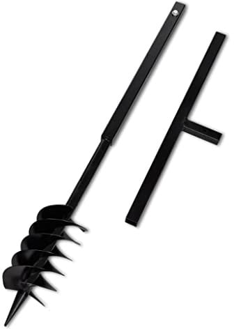 vidaXL Taladro de Tierra Espiral Doble con Mango para Plantar Acero 120 mm