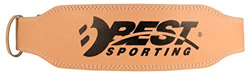 BEST SPORTING Gewichthebergürtel aus Büffelleder, 95 cm lang, Hellbraun