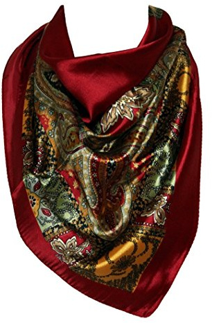 Bullahshah Florale Muster Bandana Halstuch Seide Satin Square Neck Kopf wickeln