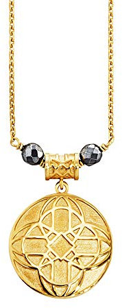 cai Damen Anhänger mit Kette 925/- Sterling Silber 42+3cm Glänzend Hämatit gelb 1,600ct 132250369-45