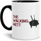 Tassendruck Spruch-Tasse The Walking Mett Innen und Henkel Schwarz - Kaffeetasse/Mug/Cup - Qualität Made in Germany